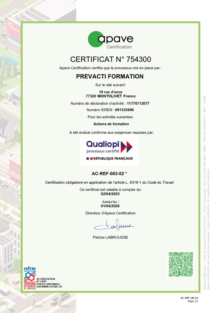 Certificat Qualiopi
